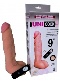 Фаллическая насадка Харнесс UNICOCK 9  с вибрацией - 24 см. - LOVETOY (А-Полимер) - купить с доставкой в Новочебоксарске