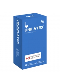 Классические презервативы Unilatex Natural Plain - 12 шт. + 3 шт. в подарок - Unilatex - купить с доставкой в Новочебоксарске