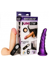 Вибрострапон с двумя насадками UniStrap - 18 и 18 см. - LOVETOY (А-Полимер) - купить с доставкой в Новочебоксарске