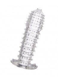 Гелевая прозрачная насадка c шипами - 12 см. - Toyfa Basic - в Новочебоксарске купить с доставкой