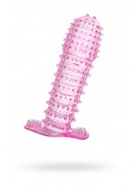 Гелевая розовая насадка с шипами - 12 см. - Toyfa Basic - в Новочебоксарске купить с доставкой