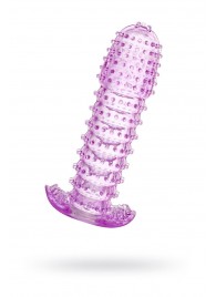 Гелевая фиолетовая насадка с шипами - 12 см. - Toyfa Basic - в Новочебоксарске купить с доставкой