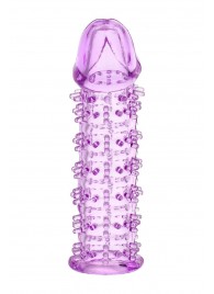 Гелевая фиолетовая насадка на фаллос с шипами - 12 см. - Toyfa Basic - в Новочебоксарске купить с доставкой