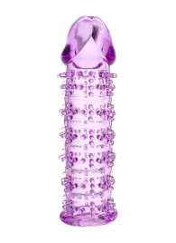 Гелевая фиолетовая насадка на фаллос с шипами - 12 см. - Toyfa Basic - в Новочебоксарске купить с доставкой