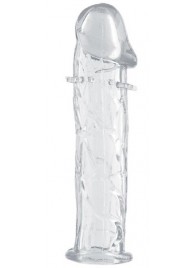 Гладкая прозрачная насадка с усиками под головкой - 12,5 см. - Toyfa Basic - в Новочебоксарске купить с доставкой
