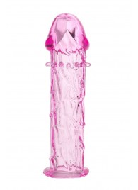 Гладкая розовая насадка с усиками под головкой - 12,5 см. - Toyfa Basic - в Новочебоксарске купить с доставкой