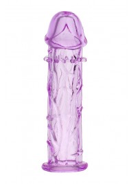 Гладкая фиолетовая насадка с усиками под головкой - 12,5 см. - Toyfa Basic - в Новочебоксарске купить с доставкой