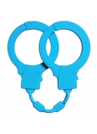 Голубые силиконовые наручники Stretchy Cuffs Turquoise - Lola Games - купить с доставкой в Новочебоксарске