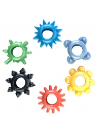 Набор из 6 разноцветных эрекционных колец - Toyfa Basic - в Новочебоксарске купить с доставкой