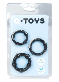 Набор из 3 чёрных эрекционных колец A-toys - A-toys - в Новочебоксарске купить с доставкой
