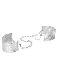 Серебристые наручники-браслеты Desir Metallique Handcuffs - Bijoux Indiscrets - купить с доставкой в Новочебоксарске
