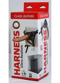 Насадка-фаллоимитатор на кожаных трусиках Harness Ultra Realistic 7  - 18 см. - LOVETOY (А-Полимер) - купить с доставкой в Новочебоксарске