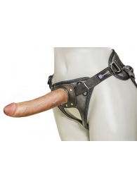 Насадка-фаллоимитатор на кожаных трусиках Harness Ultra Realistic 7  - 18 см. - LOVETOY (А-Полимер) - купить с доставкой в Новочебоксарске