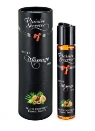 Массажное масло с ароматом экзотических фруктов Huile de Massage Gourmande Fruits Exotiques - 59 мл. - Plaisir Secret - купить с доставкой в Новочебоксарске