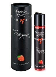 Массажное масло с ароматом клубники Huile de Massage Gourmande Fraise des Bois - 59 мл. - Plaisir Secret - купить с доставкой в Новочебоксарске