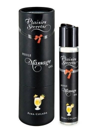 Массажное масло с ароматом пина колады Huile de Massage Gourmande Pina Colada - 59 мл. - Plaisir Secret - купить с доставкой в Новочебоксарске