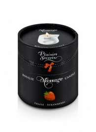 Массажная свеча с ароматом клубники Bougie de Massage Gourmande Fraise - 80 мл. - Plaisir Secret - купить с доставкой в Новочебоксарске