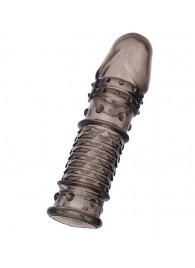 Дымчатая закрытая насадка ToyFa XLover с чешуйками и пупырышками - 13,5 см. - ToyFa - в Новочебоксарске купить с доставкой