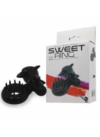 Чёрное эрекционное виброкольцо Sweet Ring с дельфинчиком - Baile - в Новочебоксарске купить с доставкой