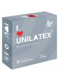 Презервативы с рёбрами Unilatex Ribbed - 3 шт. - Unilatex - купить с доставкой в Новочебоксарске