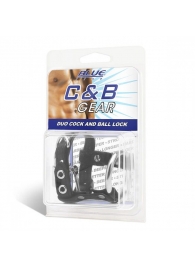 Утяжка на пенис на замочке Duo Cock And Ball Lock - BlueLine - купить с доставкой в Новочебоксарске