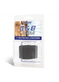 Чёрная утяжка на мошонку 1  Velcro Ball Stretcher - BlueLine - купить с доставкой в Новочебоксарске