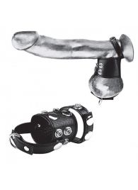 Утяжка на пенис и мошонку Cock Ring With 1.5  Ball Stretcher And Optional Weight Ring - BlueLine - купить с доставкой в Новочебоксарске