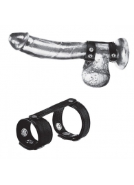 Утяжка на пенис с клёпками Duo Snap Cock And Ball Ring - BlueLine - купить с доставкой в Новочебоксарске