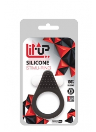Чёрное эрекционное кольцо LIT-UP SILICONE STIMU RING 1 BLACK - Dream Toys - в Новочебоксарске купить с доставкой