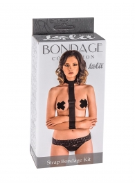 Ошейник с длинной лентой и наручниками Strap Bondage Kit One Size - Lola Games - купить с доставкой в Новочебоксарске
