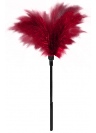 Пластиковая метелочка с красными пёрышками Small Feather Tickler - 32 см. - Blush Novelties - купить с доставкой в Новочебоксарске