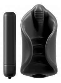 Чёрный мастурбатор Vibrating Silicone Stimulator с вибрацией - Pipedream - в Новочебоксарске купить с доставкой