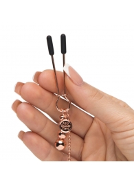 Золотистые зажимы для сосков и клитора All Sensation Nipple and Clitoral Chain - Fifty Shades of Grey - купить с доставкой в Новочебоксарске