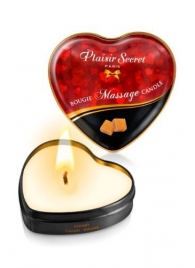 Массажная свеча с ароматом карамели Bougie Massage Candle - 35 мл. - Plaisir Secret - купить с доставкой в Новочебоксарске