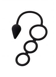 Тройное эрекционное кольцо с анальным хвостом Drop S-size - Erotist Adult Toys - в Новочебоксарске купить с доставкой