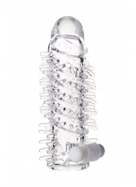 Насадка на пенис TOYFA A-Toys с вибропулей и шипами - 13,4 см. - A-toys - в Новочебоксарске купить с доставкой