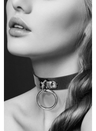 Узенький ошейник из полиуретана с кольцом - Bijoux Pour Toi - купить с доставкой в Новочебоксарске