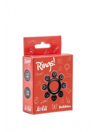 Чёрное эрекционное кольцо Rings Bubbles - Lola Games - в Новочебоксарске купить с доставкой