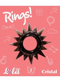 Чёрное эрекционное кольцо Rings Cristal - Lola Games - в Новочебоксарске купить с доставкой