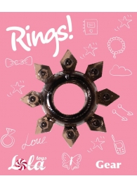 Чёрное эрекционное кольцо Rings Gear - Lola Games - в Новочебоксарске купить с доставкой