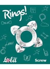 Прозрачное эрекционное кольцо Rings Screw - Lola Games - в Новочебоксарске купить с доставкой