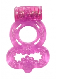 Розовое эрекционное кольцо Rings Treadle с подхватом - Lola Games - в Новочебоксарске купить с доставкой