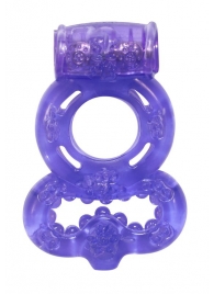 Фиолетовое эрекционное кольцо Rings Treadle с подхватом - Lola Games - в Новочебоксарске купить с доставкой