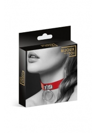 Красный узенький чокер с кольцом - Bijoux Pour Toi - купить с доставкой в Новочебоксарске