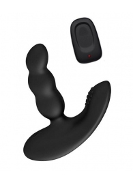 Черный силиконовый стимулятор простаты Levett Nitoc с пультом ДУ - Levett - в Новочебоксарске купить с доставкой