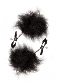 Зажимы для сосков с пухом FEATHERED NIPPLE CLAMPS - Blush Novelties - купить с доставкой в Новочебоксарске