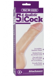 Насадка-реалистик для трусиков Vac-U-Lock 5  Realistic - 12,7 см. - Doc Johnson - купить с доставкой в Новочебоксарске