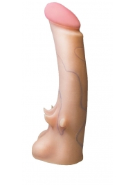 Телесная насадка REAL Standard с усиками на основании - 19 см. - LOVETOY (А-Полимер) - купить с доставкой в Новочебоксарске