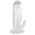 Прозрачная гелевая насадка с клиторальным отростком - 13 см. - Toyfa Basic - в Новочебоксарске купить с доставкой