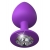 Фиолетовая анальная пробка со стразом Her Little Gem Large Plug - 9,5 см. - Pipedream - купить с доставкой в Новочебоксарске